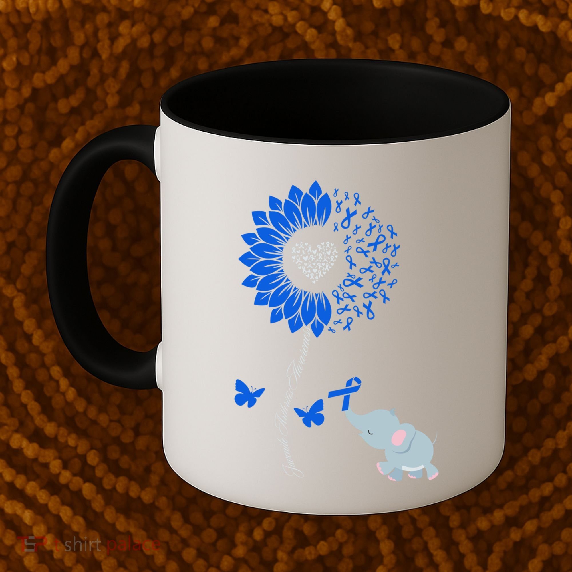 Juvenile Arthritis Awareness Sunflower Elephant Butterfly Gift Coffee Mug