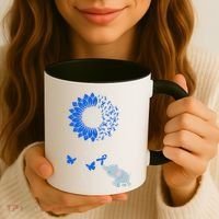 Juvenile Arthritis Awareness Sunflower Elephant Butterfly Gift Coffee Mug thumb 3