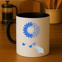 Juvenile Arthritis Awareness Sunflower Elephant Butterfly Gift Coffee Mug thumb 4