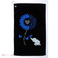 Juvenile Arthritis Awareness Sunflower Elephant Butterfly Gift Golf Towel thumb 0