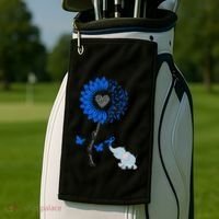 Juvenile Arthritis Awareness Sunflower Elephant Butterfly Gift Golf Towel thumb 2