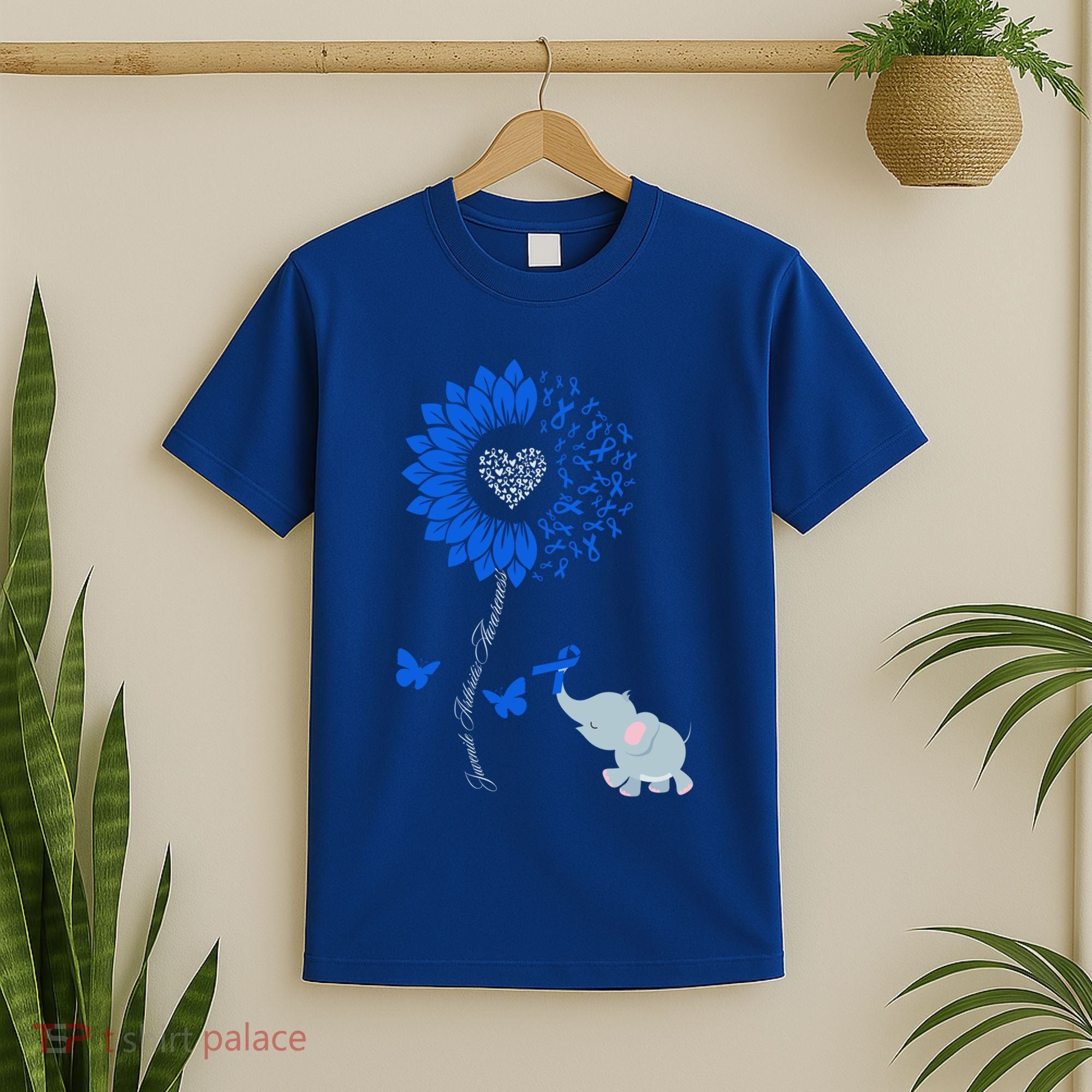 Juvenile Arthritis Awareness Sunflower Elephant Butterfly Gift T-Shirt