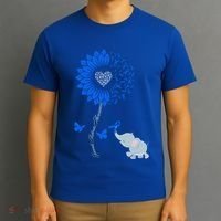 Juvenile Arthritis Awareness Sunflower Elephant Butterfly Gift T-Shirt thumb 3