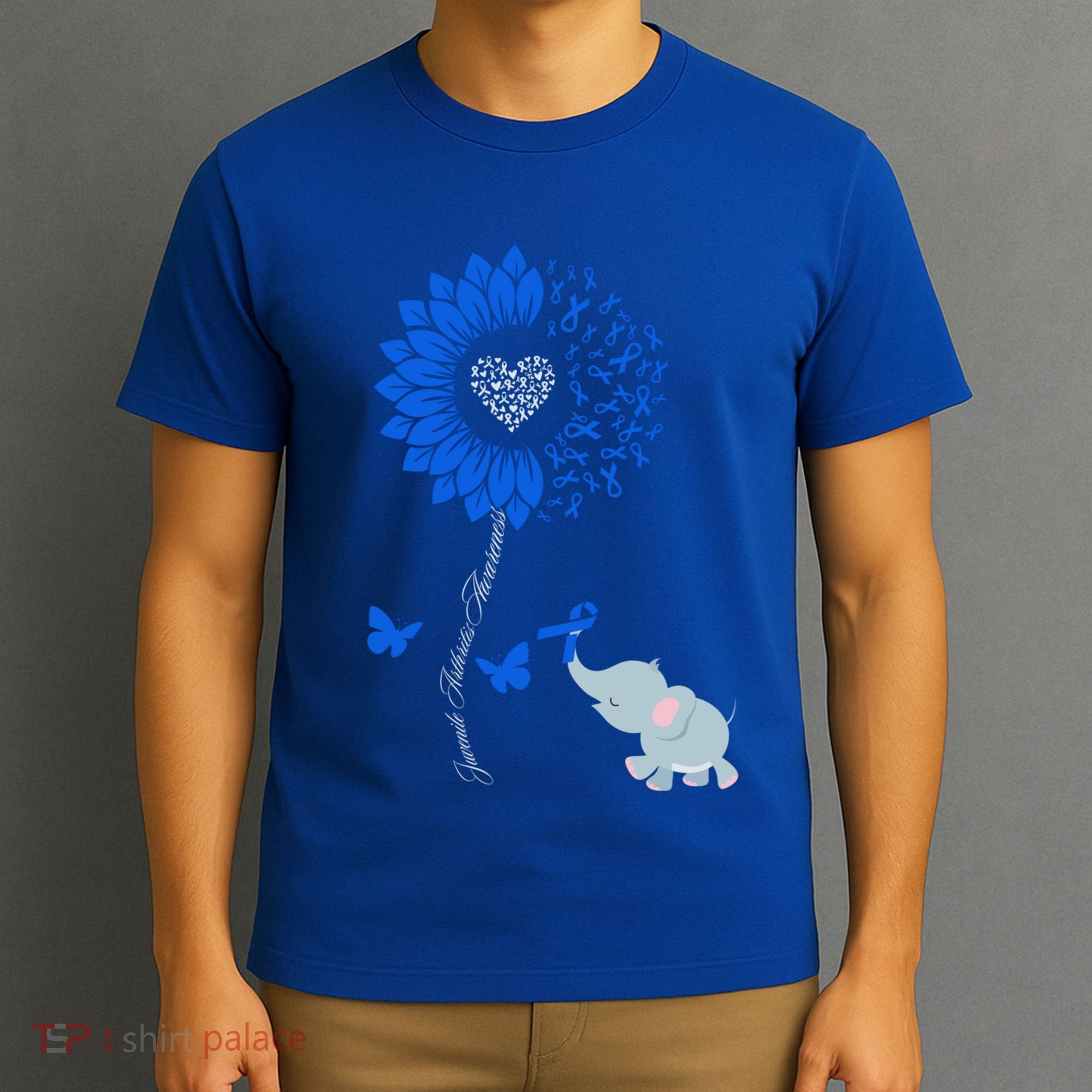 Juvenile Arthritis Awareness Sunflower Elephant Butterfly Gift T-Shirt