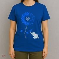 Juvenile Arthritis Awareness Sunflower Elephant Butterfly Gift T-Shirt thumb 4