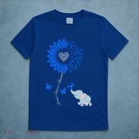 Juvenile Arthritis Awareness Sunflower Elephant Butterfly Gift T-Shirt thumb 5
