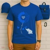 Juvenile Arthritis Awareness Sunflower Elephant Butterfly Gift T-Shirt thumb 6