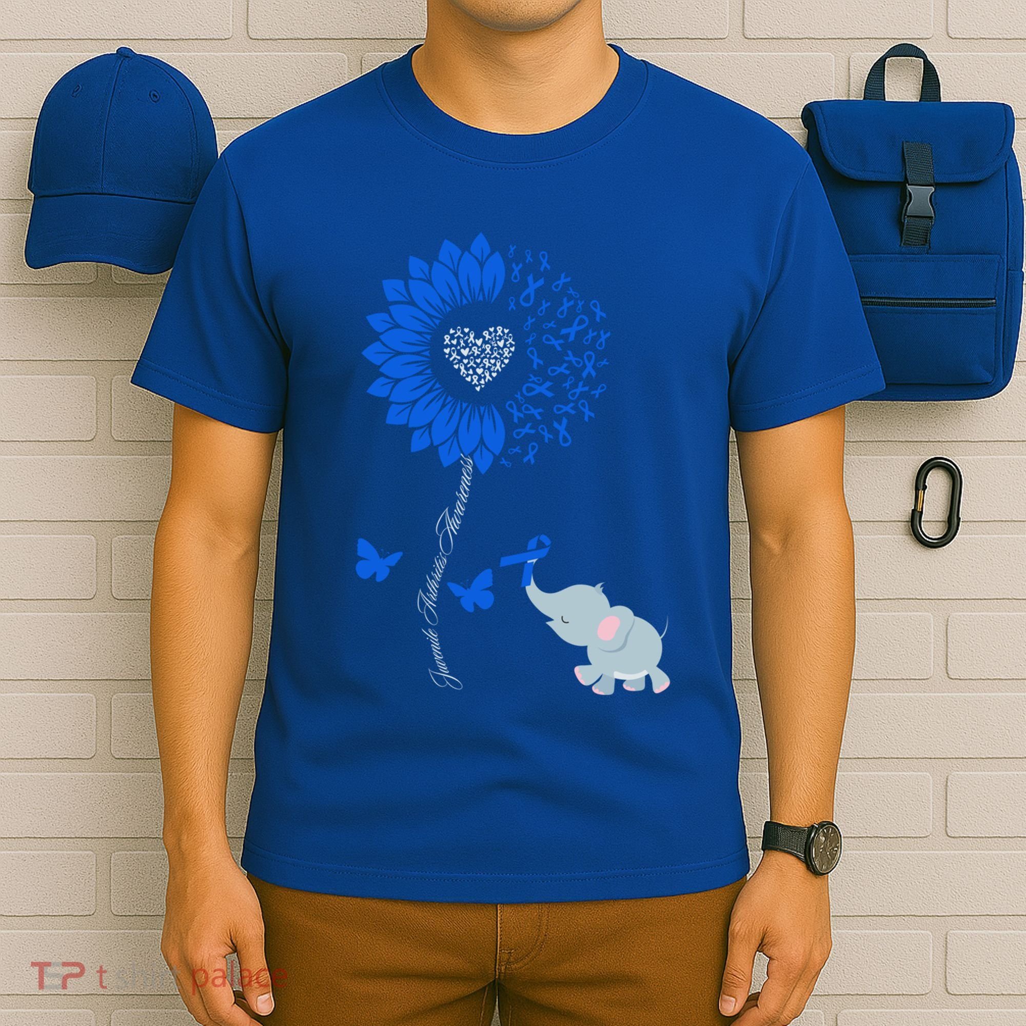 Juvenile Arthritis Awareness Sunflower Elephant Butterfly Gift T-Shirt