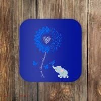 Juvenile Arthritis Awareness Sunflower Elephant Butterfly Gift Coaster thumb 0