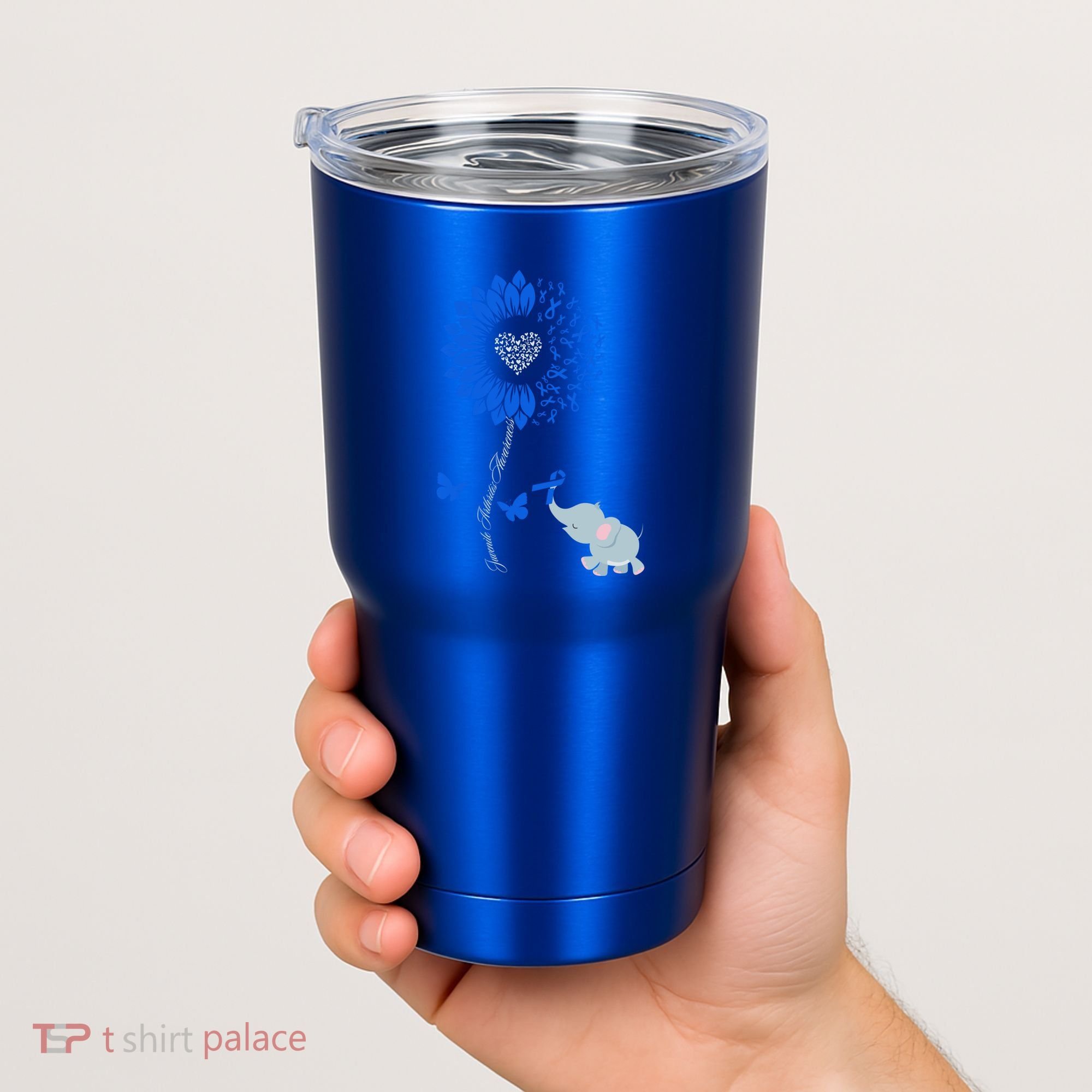 Juvenile Arthritis Awareness Sunflower Elephant Butterfly Gift Tumbler