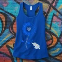 Juvenile Arthritis Awareness Sunflower Elephant Butterfly Gift Women's Tank Top thumb 3
