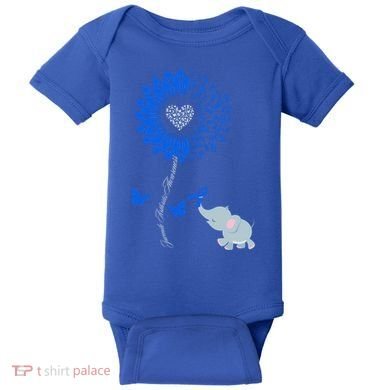 Juvenile Arthritis Awareness Sunflower Elephant Butterfly Gift Baby Bodysuit