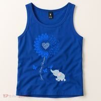 Juvenile Arthritis Awareness Sunflower Elephant Butterfly Gift Tank Top thumb 2