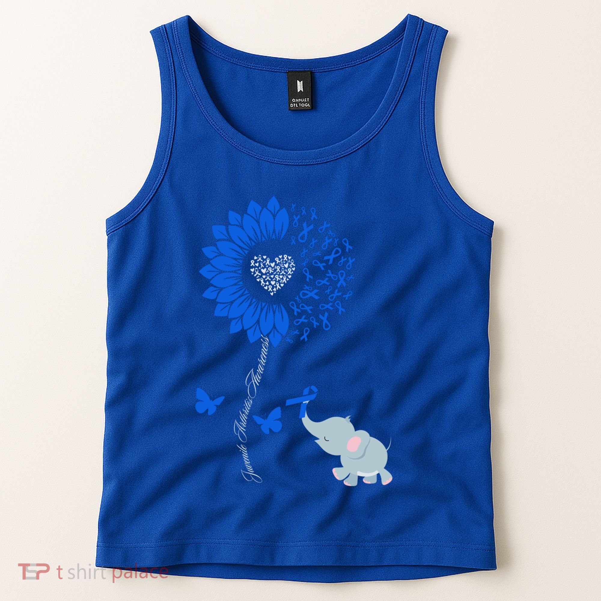 Juvenile Arthritis Awareness Sunflower Elephant Butterfly Gift Tank Top
