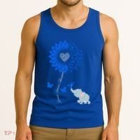 Juvenile Arthritis Awareness Sunflower Elephant Butterfly Gift Tank Top thumb 3