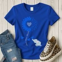 Juvenile Arthritis Awareness Sunflower Elephant Butterfly Gift Women's T-Shirt thumb 3