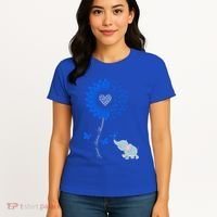 Juvenile Arthritis Awareness Sunflower Elephant Butterfly Gift Women's T-Shirt thumb 4