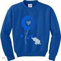 Juvenile Arthritis Awareness Sunflower Elephant Butterfly Gift Kids Sweatshirt thumb 0
