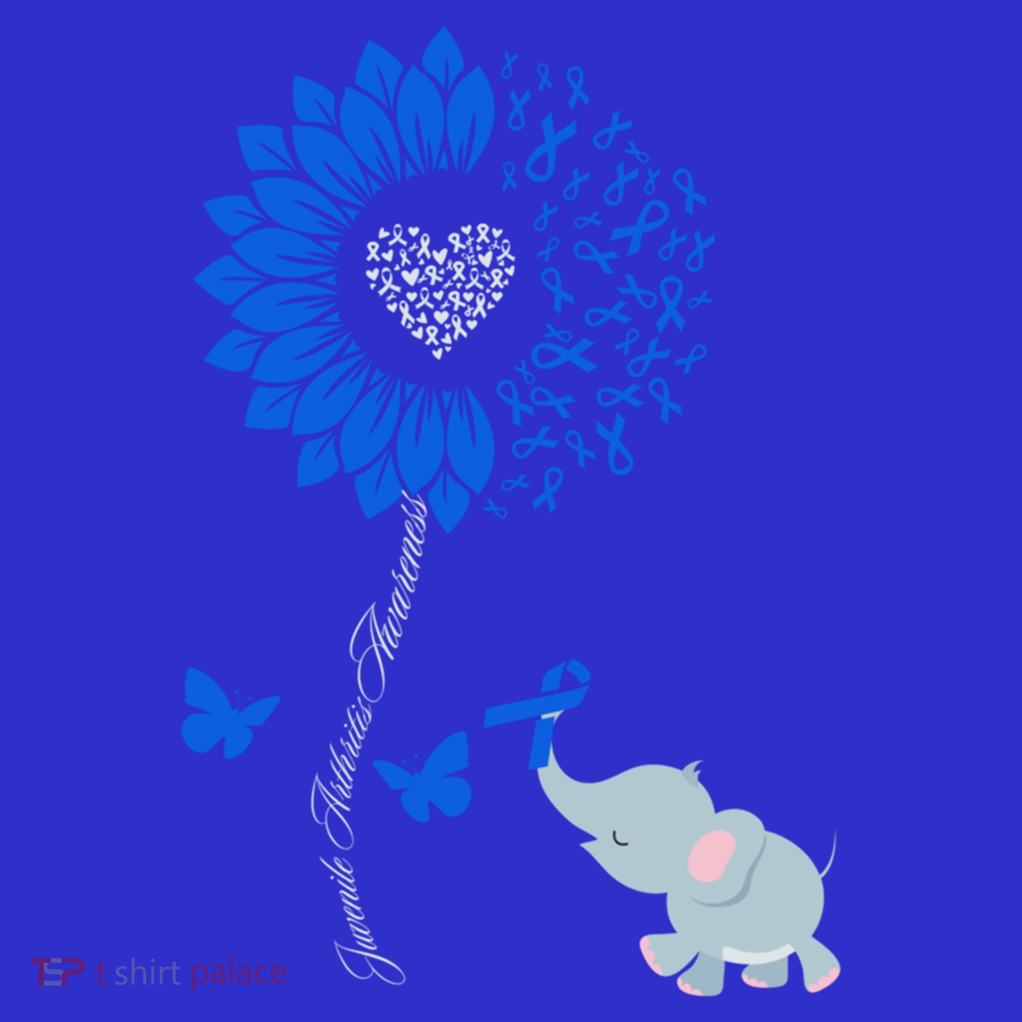 Juvenile Arthritis Awareness Sunflower Elephant Butterfly Gift Kids Sweatshirt