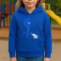 Juvenile Arthritis Awareness Sunflower Elephant Butterfly Gift Kids Hoodie thumb 3