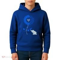 Juvenile Arthritis Awareness Sunflower Elephant Butterfly Gift Kids Hoodie thumb 4