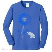 Juvenile Arthritis Awareness Sunflower Elephant Butterfly Gift Kids Long Sleeve Shirt thumb 0