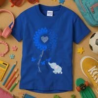 Juvenile Arthritis Awareness Sunflower Elephant Butterfly Gift Kids T-Shirt thumb 3