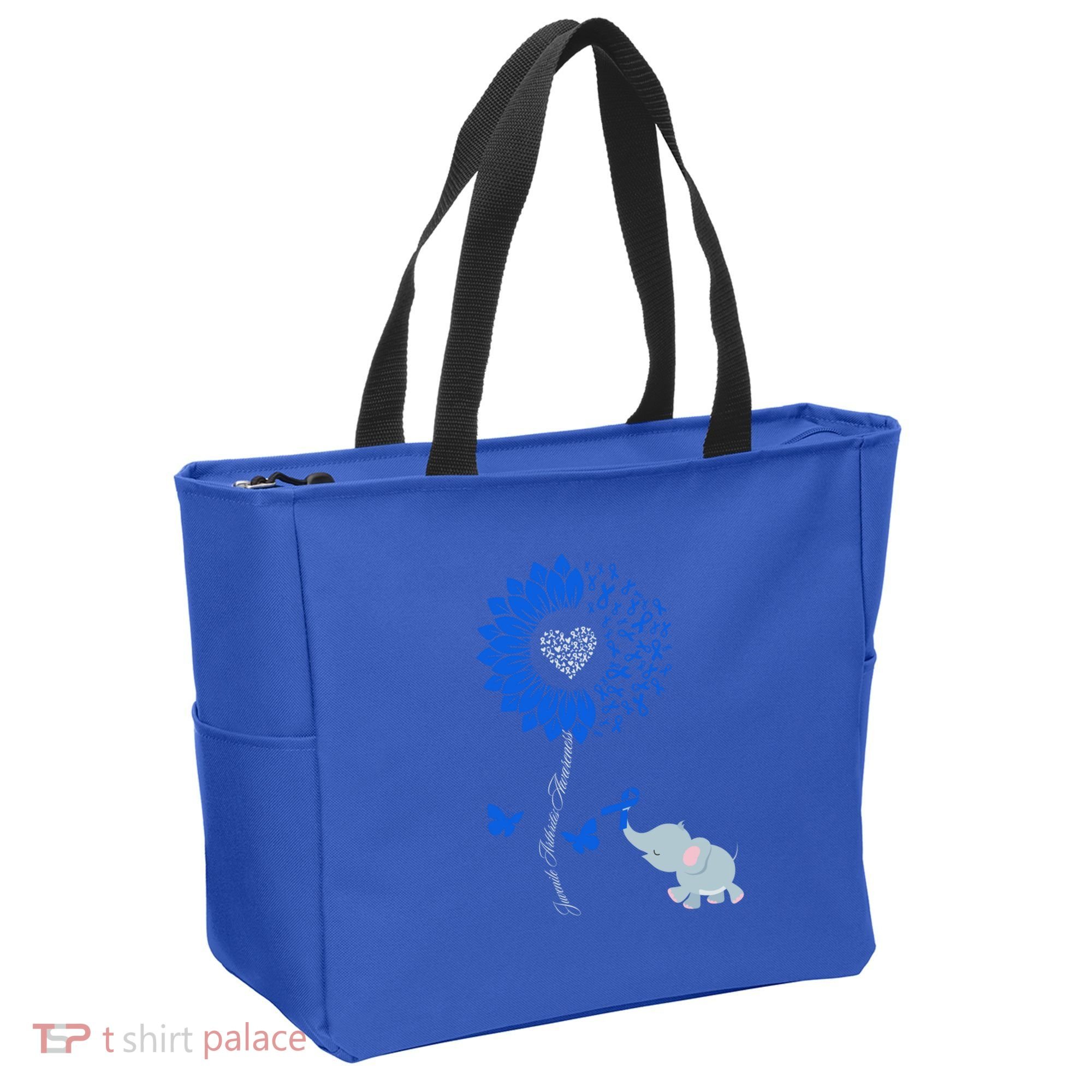 Juvenile Arthritis Awareness Sunflower Elephant Butterfly Gift Tote Bag