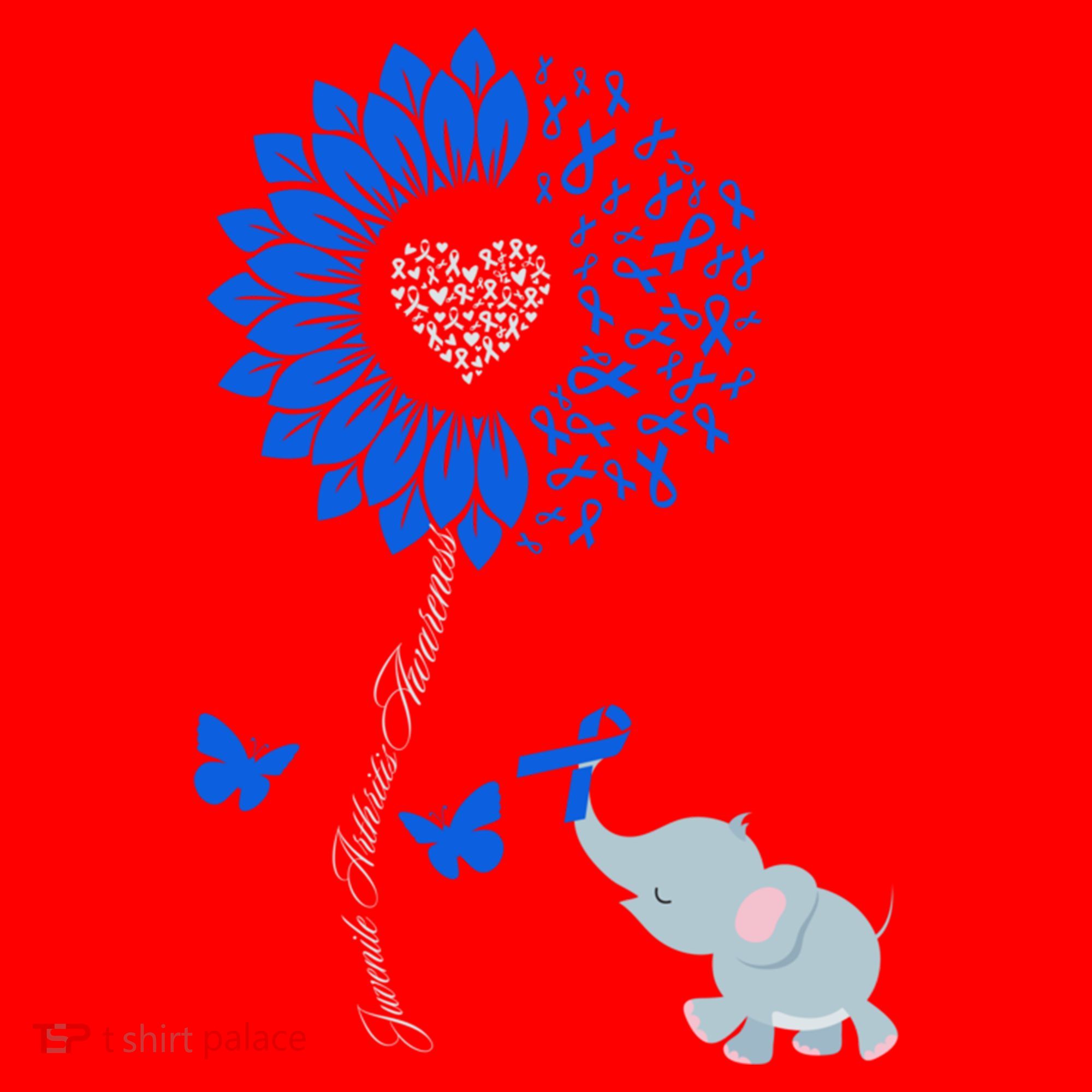 Juvenile Arthritis Awareness Sunflower Elephant Butterfly Gift Santa Hat