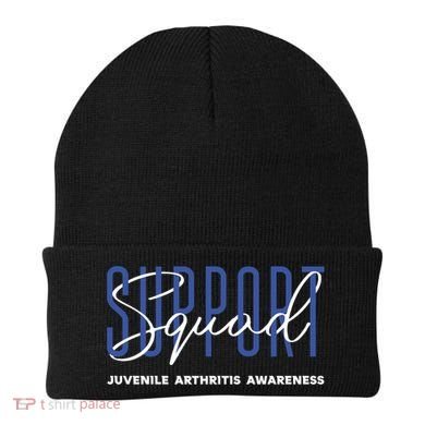 Juvenile Arthritis Awareness Support Squad Blue Ribbon Meaningful Gift Beanie