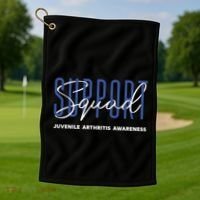 Juvenile Arthritis Awareness Support Squad Blue Ribbon Meaningful Gift Golf Towel thumb 1