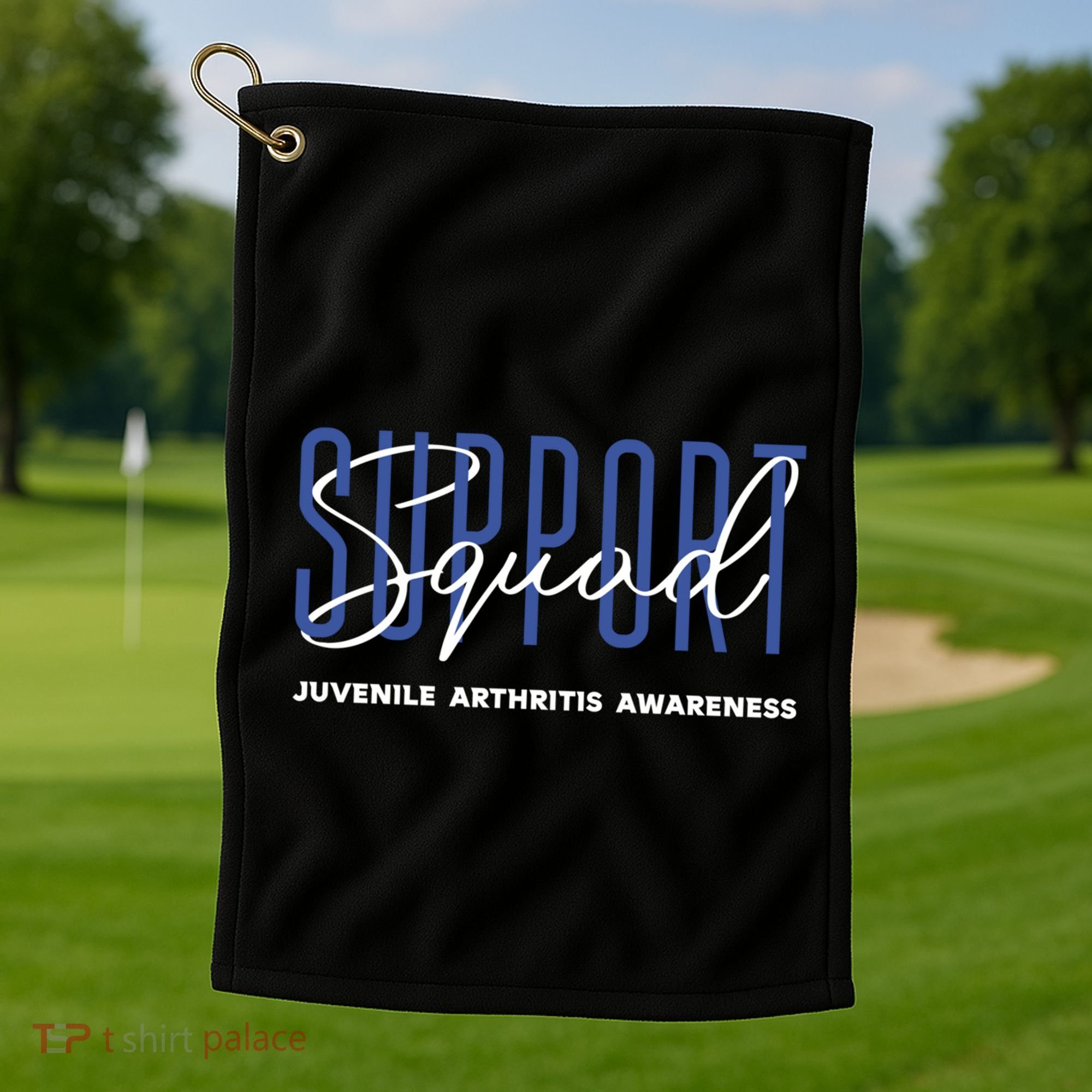 Juvenile Arthritis Awareness Support Squad Blue Ribbon Meaningful Gift Golf Towel