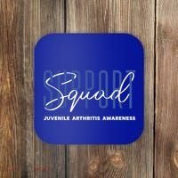 Juvenile Arthritis Awareness Support Squad Blue Ribbon Meaningful Gift Coaster thumb 0