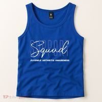 Juvenile Arthritis Awareness Support Squad Blue Ribbon Meaningful Gift Tank Top thumb 2