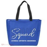 Juvenile Arthritis Awareness Support Squad Blue Ribbon Meaningful Gift Tote Bag thumb 0