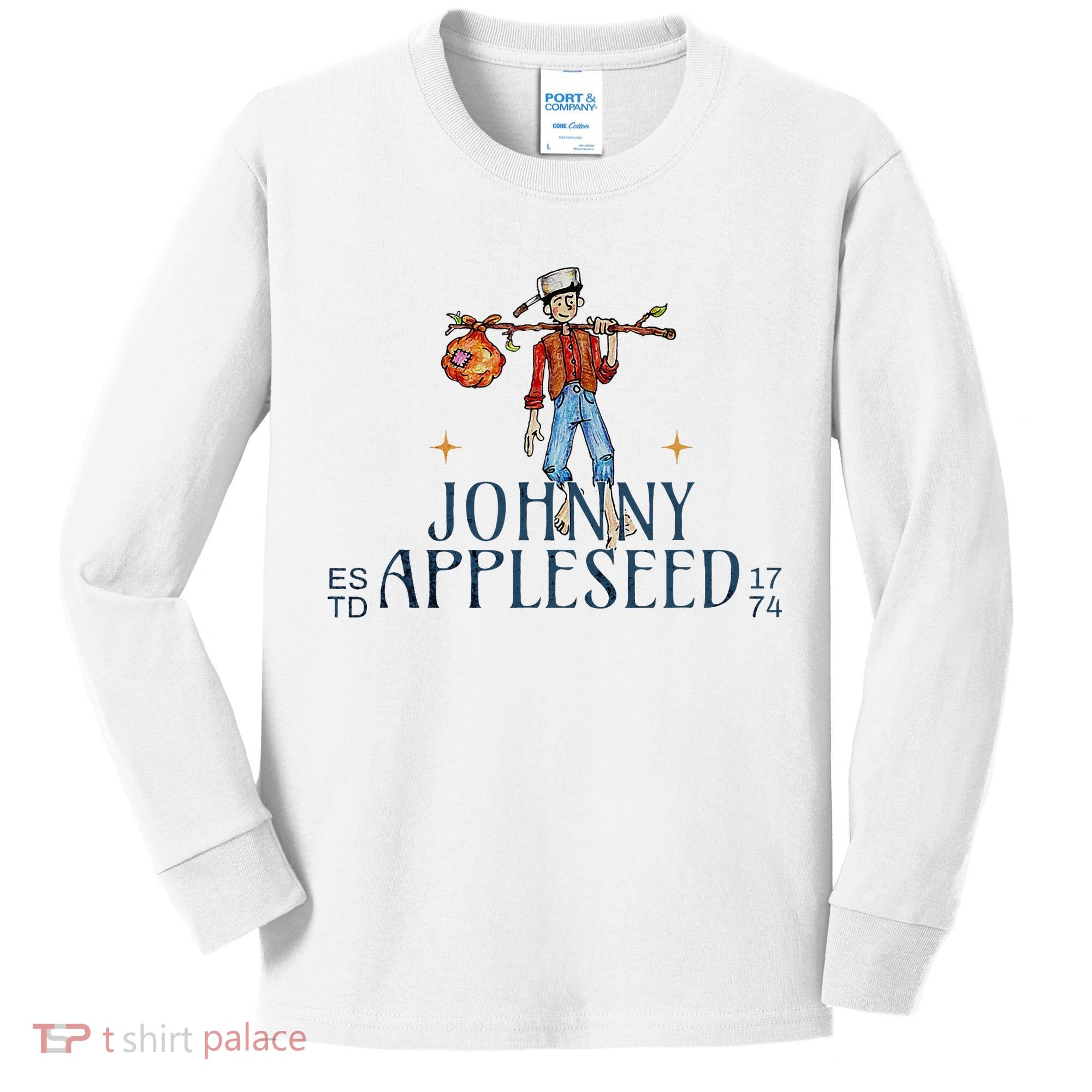 Johnny Appleseed Apple Day Sept 26 Orchard Nursery Kids Long Sleeve Shirt