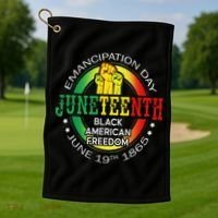 Junenth African American Freedom 1865 Black History Month Golf Towel thumb 1