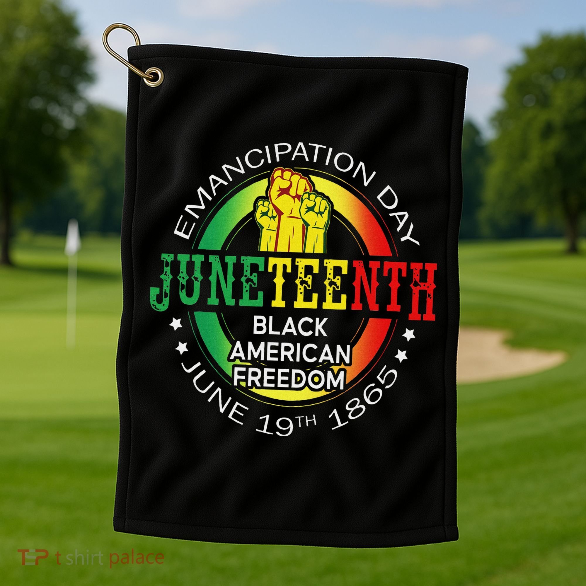 Junenth African American Freedom 1865 Black History Month Golf Towel