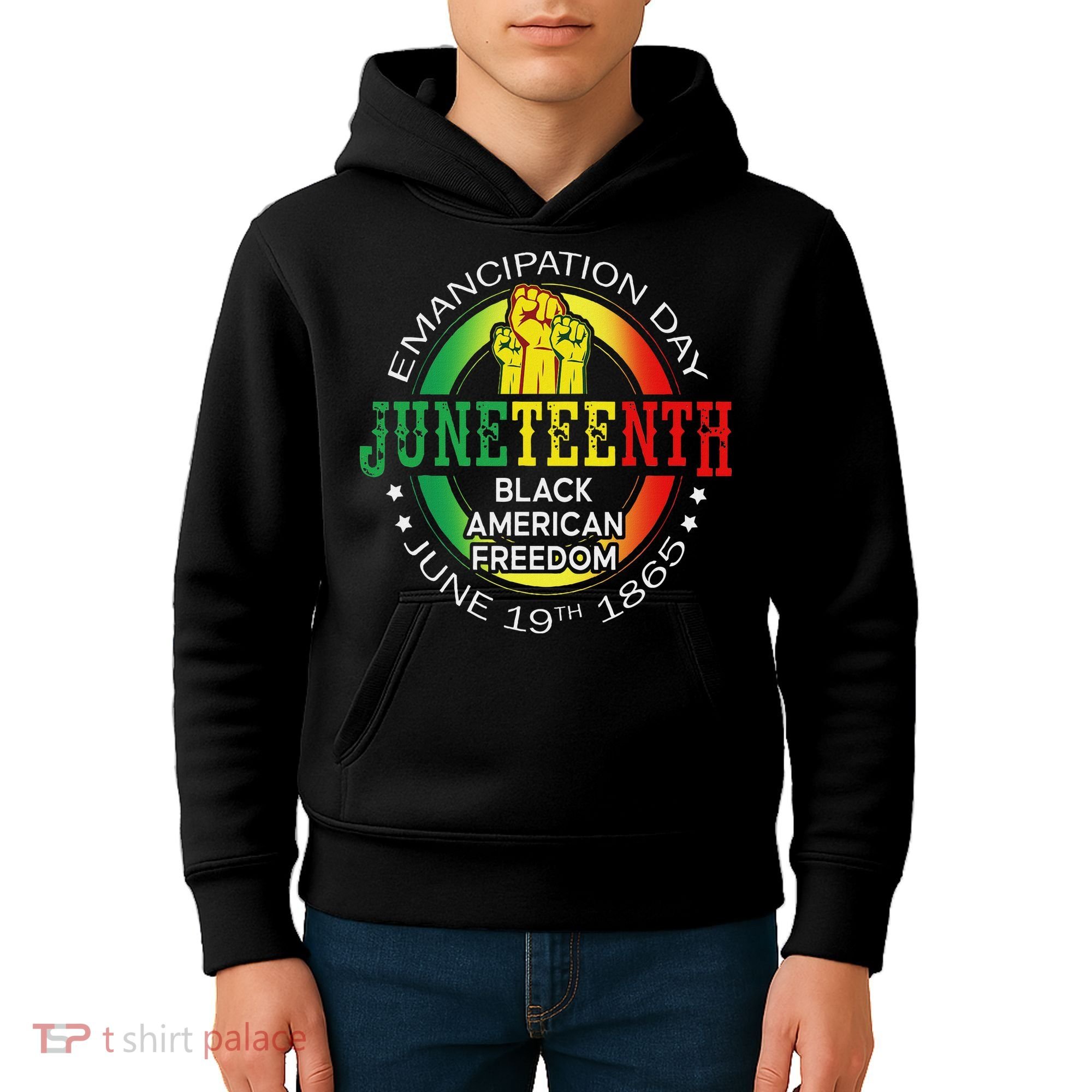 Junenth African American Freedom 1865 Black History Month Kids Hoodie