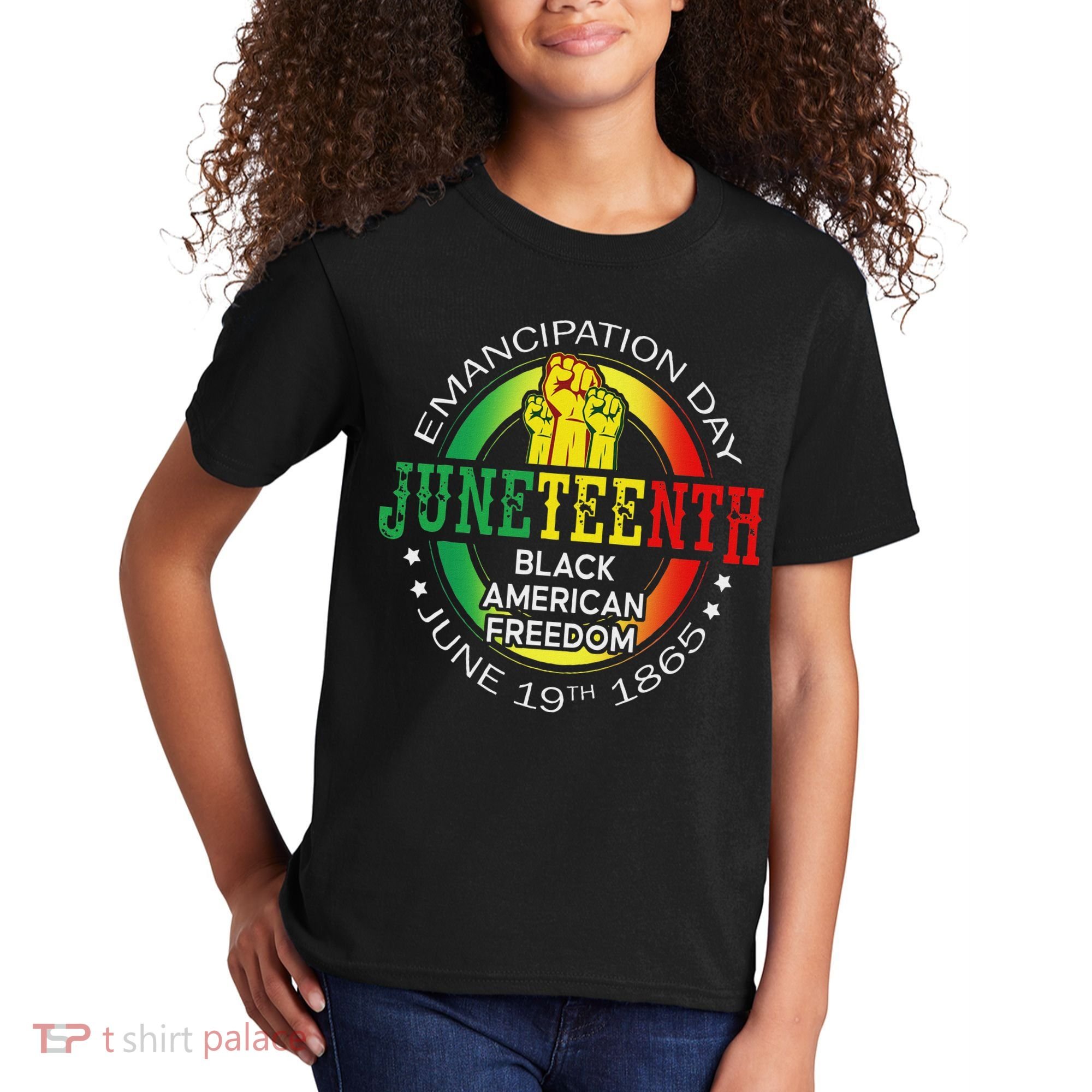 Junenth African American Freedom 1865 Black History Month Kids T-Shirt