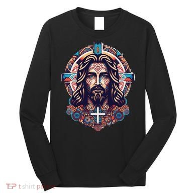 Jesus Abstract Art Long Sleeve Shirt