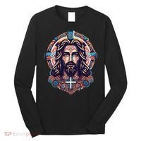 Jesus Abstract Art Long Sleeve Shirt thumb 0