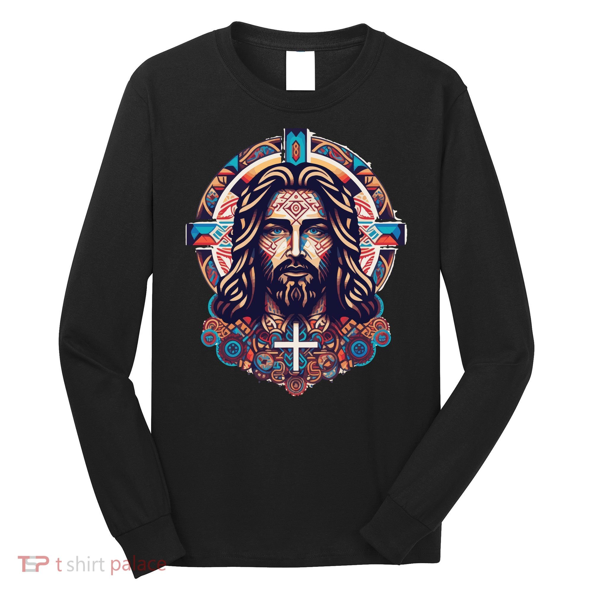 Jesus Abstract Art Long Sleeve Shirt