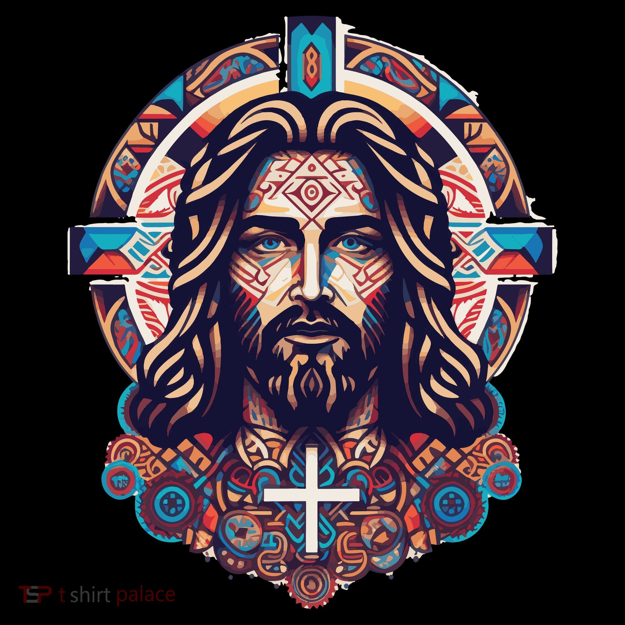 Jesus Abstract Art Long Sleeve Shirt