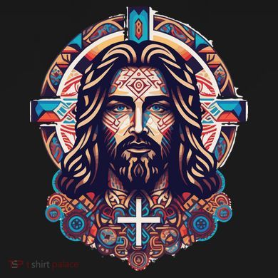 Jesus Abstract Art Hooded Wearable Blanket