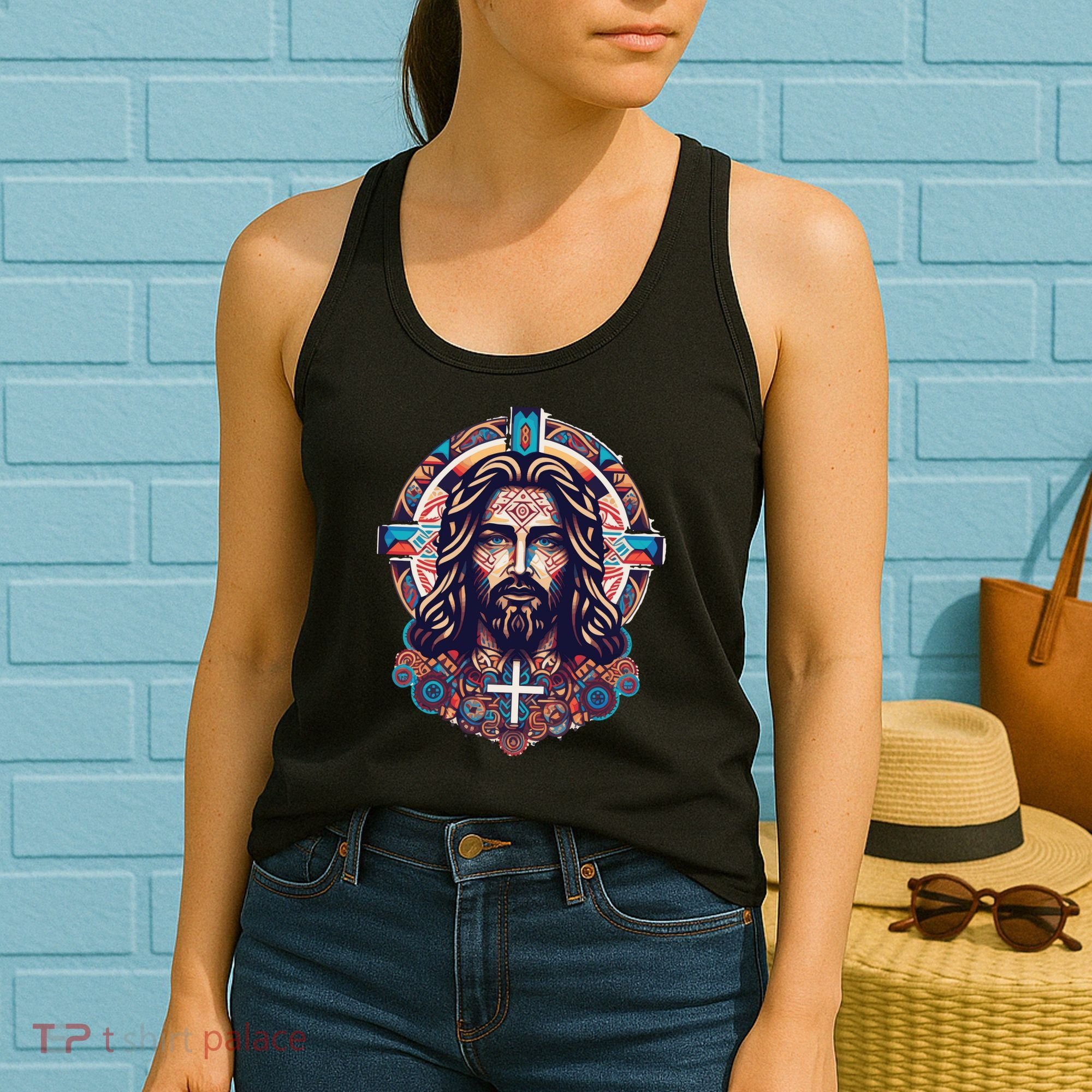 Jesus Abstract Art Women's Tank Top