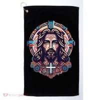 Jesus Abstract Art Golf Towel thumb 0
