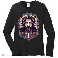 Jesus Abstract Art Women's Long Sleeve Shirt thumb 0