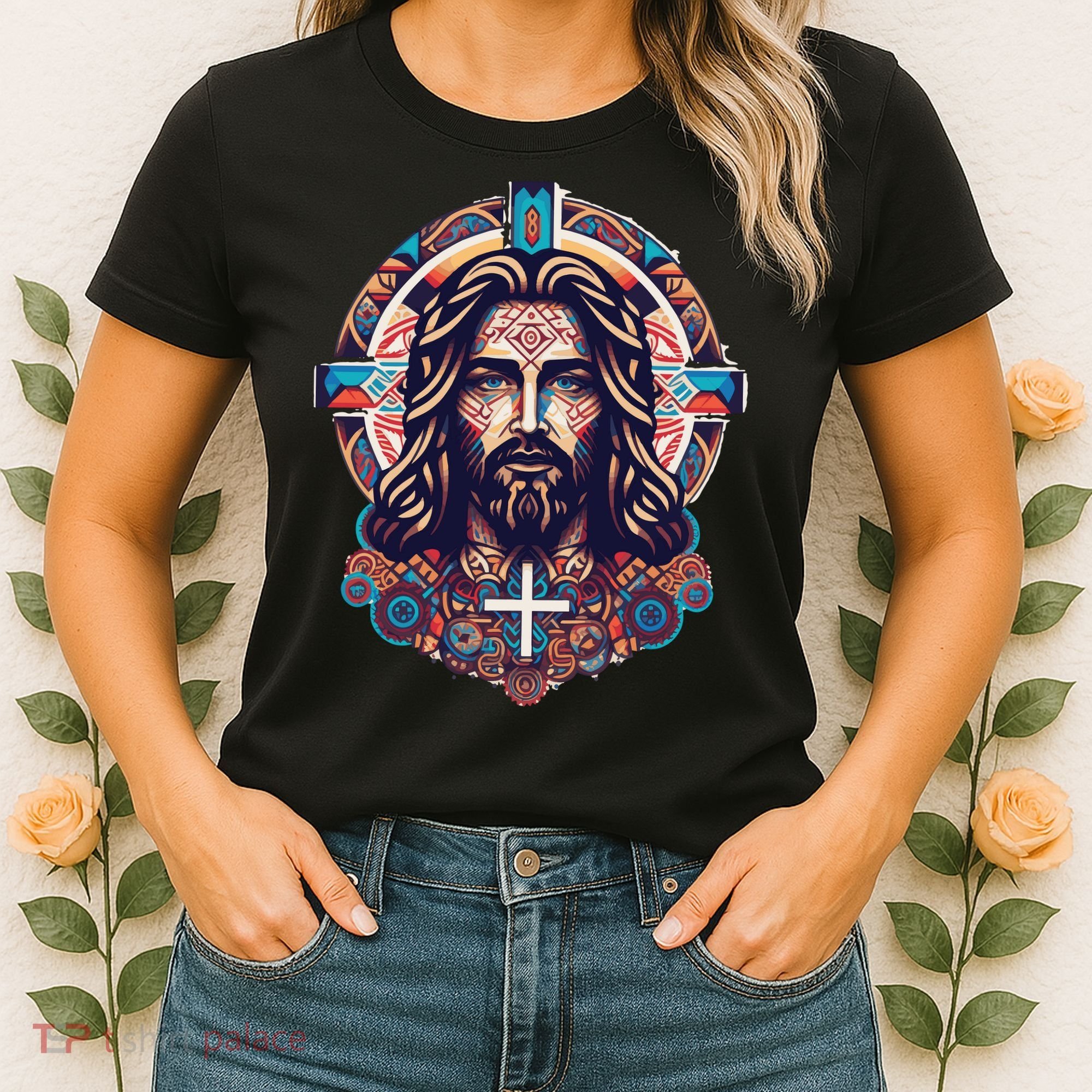 Jesus Abstract Art Women's T-Shirt