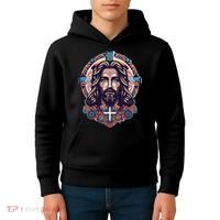 Jesus Abstract Art Kids Hoodie thumb 4